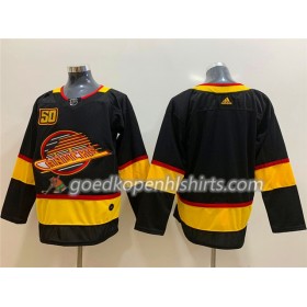 Vancouver Canucks Blank Flying Skate 50th Anniversary Adidas 2019-2020 Zwart Authentic Shirt - Mannen